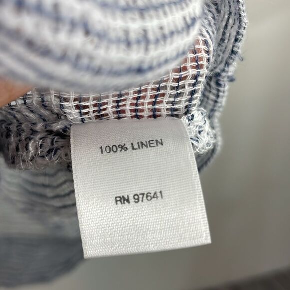 Pure Jill Linen Top Ombre Striped Kimono Oversized size Small white and blue - Picture 9 of 12